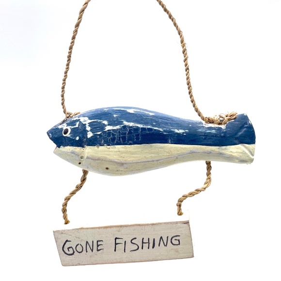 Monkey Business Hand Made "Gone Fishing" Ornament - Picture 2 of 2